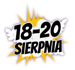 Banner informacyjny w komiksowym stylu, wskazujący na termin Pilkonu 2023, tj. 18–20 sierpnia 2023 r.